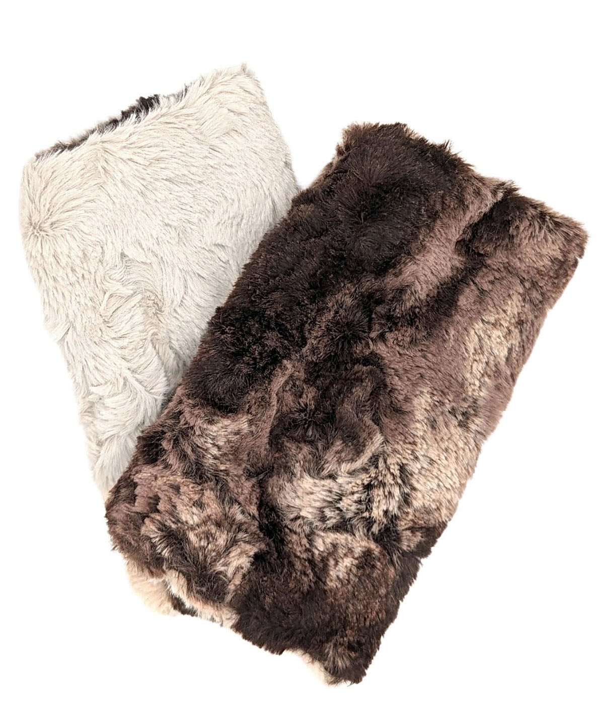 Fingerless Gloves  shown in Luxury Faux Fur in Mocha By Pandemonium Seattle | Handmade in Pandemonium Seattle WA USA