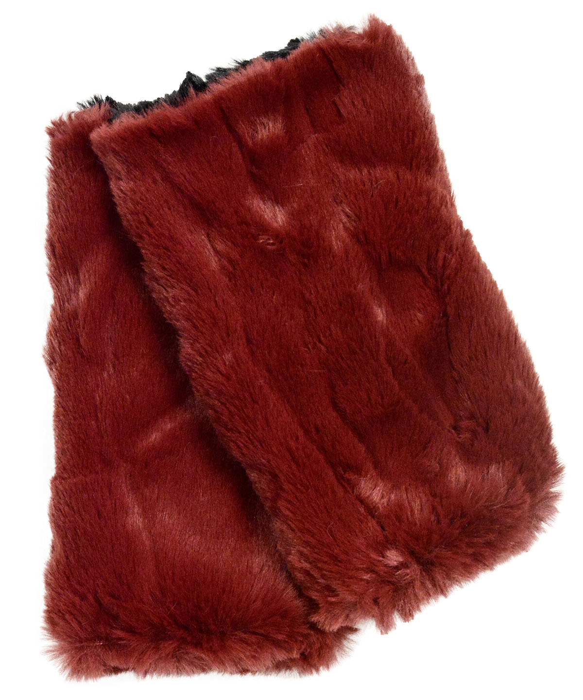 Fingerless / Texting Gloves, Reversible - Luxury Faux Fur in Cranberry Creek