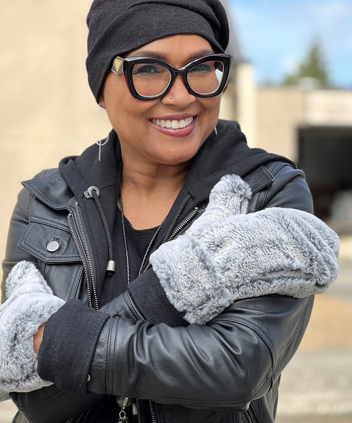 Mittens | Frosted Juniper Faux Fur | Handmade USA by Pandemonium Seattle