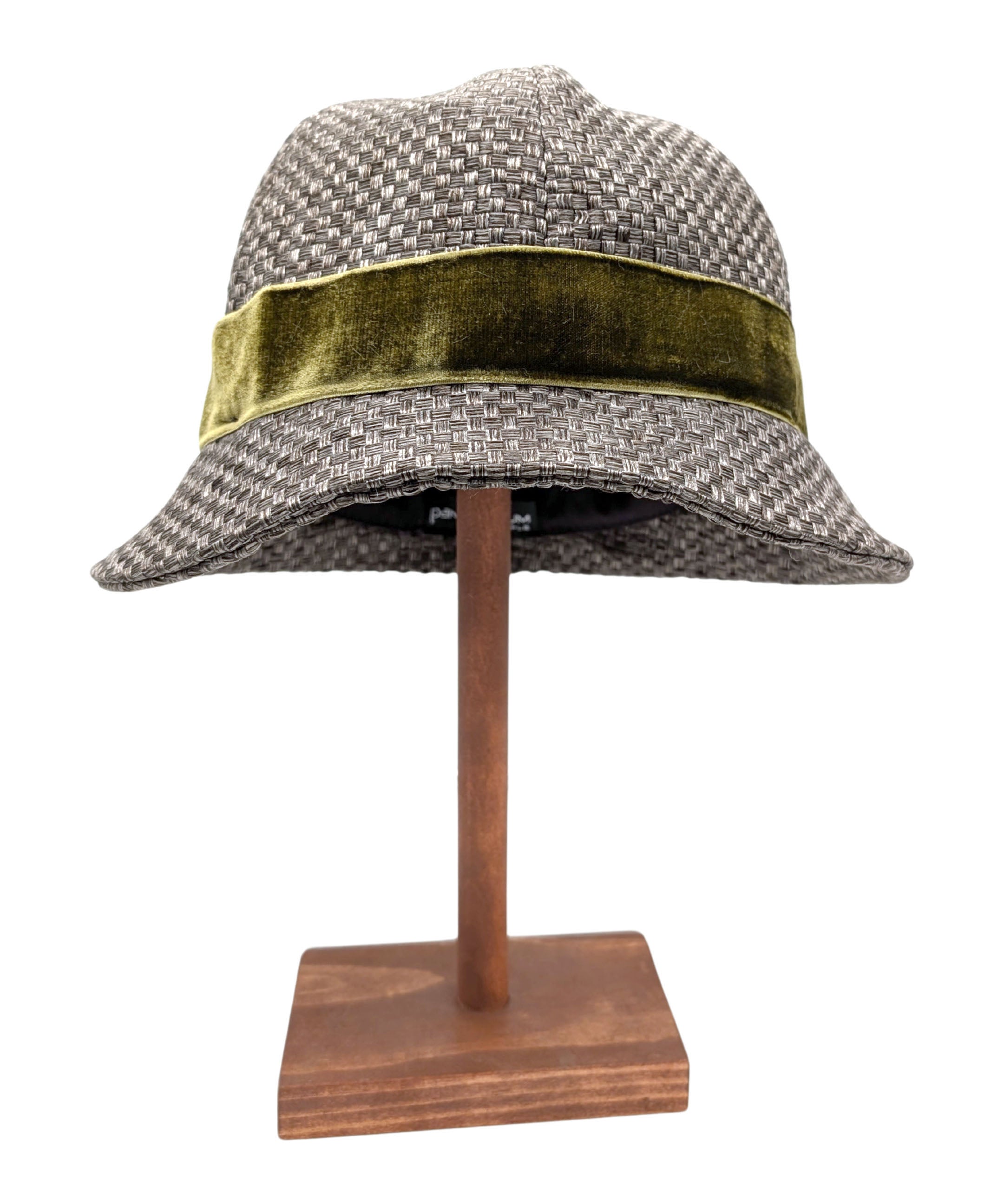 Tweed and velvet hat Yorkshire Tweed and Velvet Cloche Style Hat – Proppa Toppa Hats main image 3