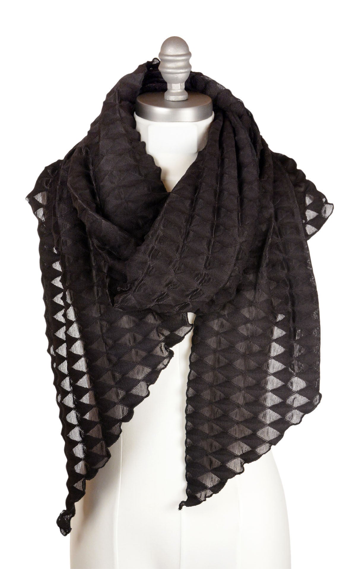 Handkerchief Scarf in Gray, in the Pandemonium Seattle Fractal Collection. LYC by Pandemonium is handmade in Seattle, WA, USA.