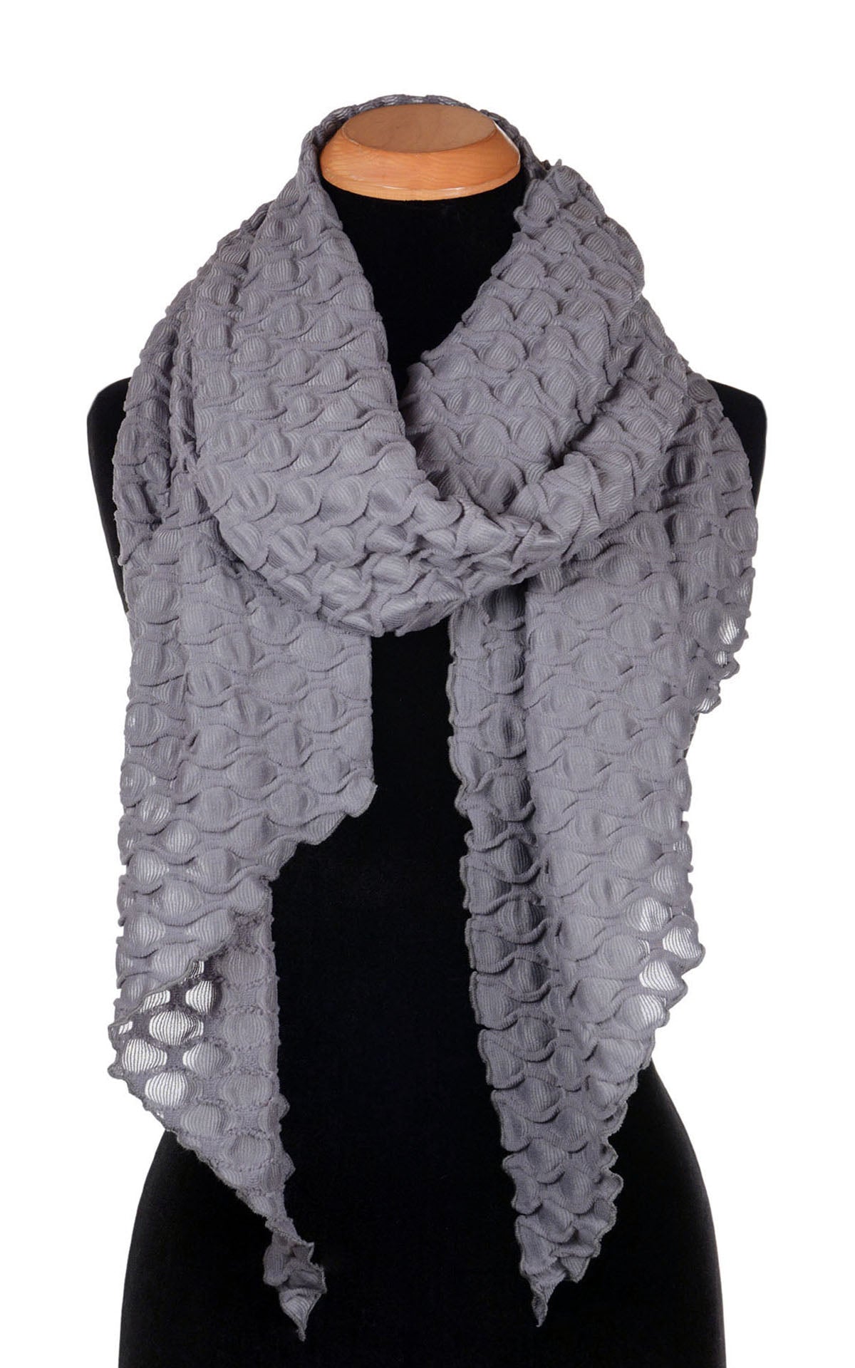Handkerchief Scarf in Gray, in the Pandemonium Seattle Fractal Collection. LYC by Pandemonium is handmade in Seattle, WA, USA.
