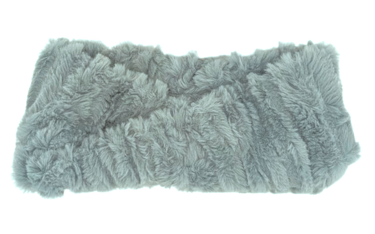 Headband Cirrus Faux Fur in Blue Mist handmade in USA by Pandemonium Seattle