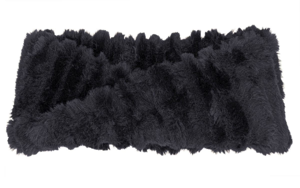 Headband Cirrus Faux Fur in Blue Mist handmade in USA by Pandemonium Seattle