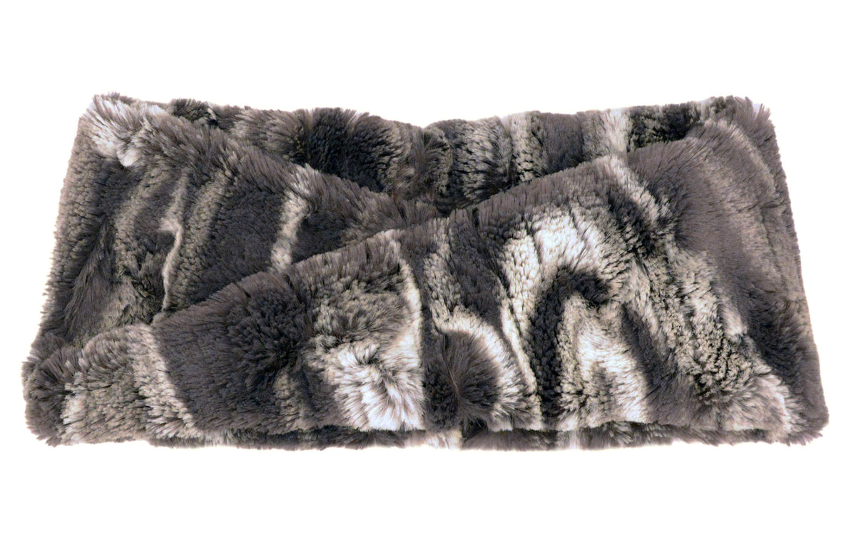 Headband in Gray Marble Dune Faux Fur handmade in Seattle, WA USA by Pandemonium Millinery