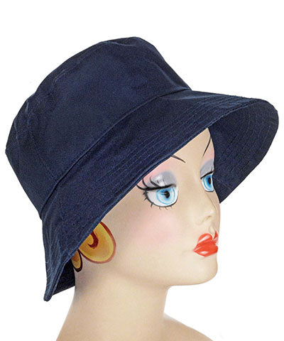 Hollie Bucket Hat Model | Cordura in Navy | Handmade in Seattle WA | Pandemonium Millinery