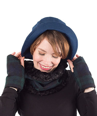 Hollie Bucket Hat Model | Cordura in Navy | Handmade in Seattle WA | Pandemonium Millinery