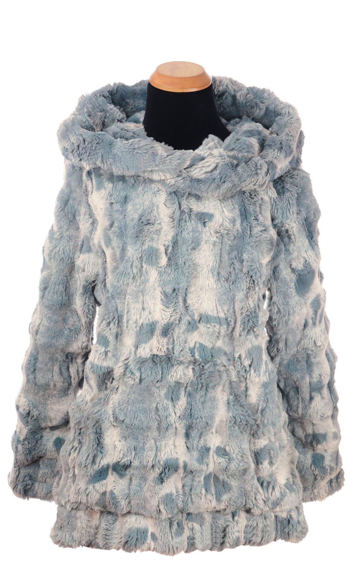 Hooded Lounger | Cloudwalk Faux Fur in Blue Mist | Handmade by Pandemonium | Seattle WA USA