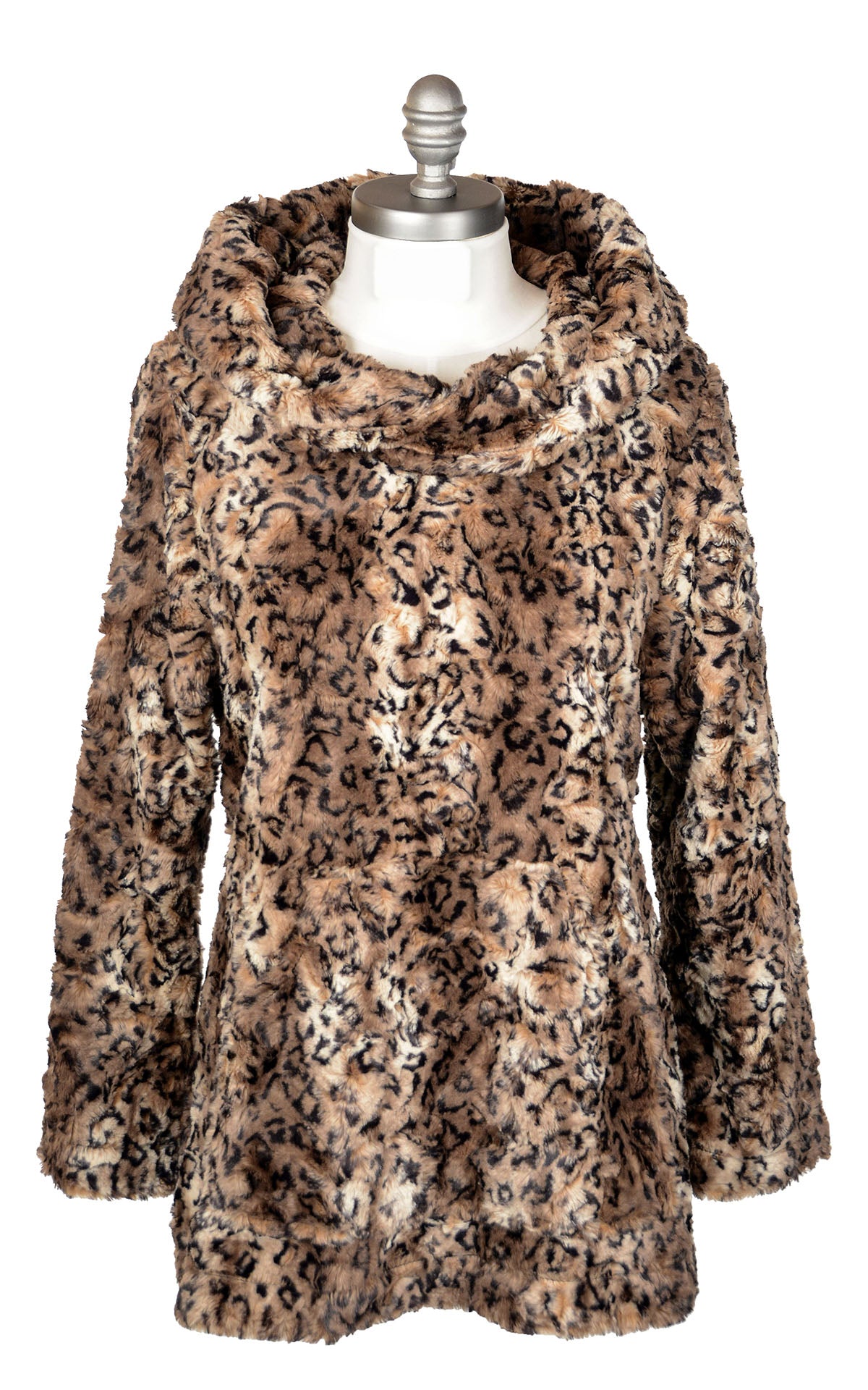 Hooded Lounger Tunic in Carpathian Lynx by Pandemonium Seattle. Handmade in Seattle, WA USA.