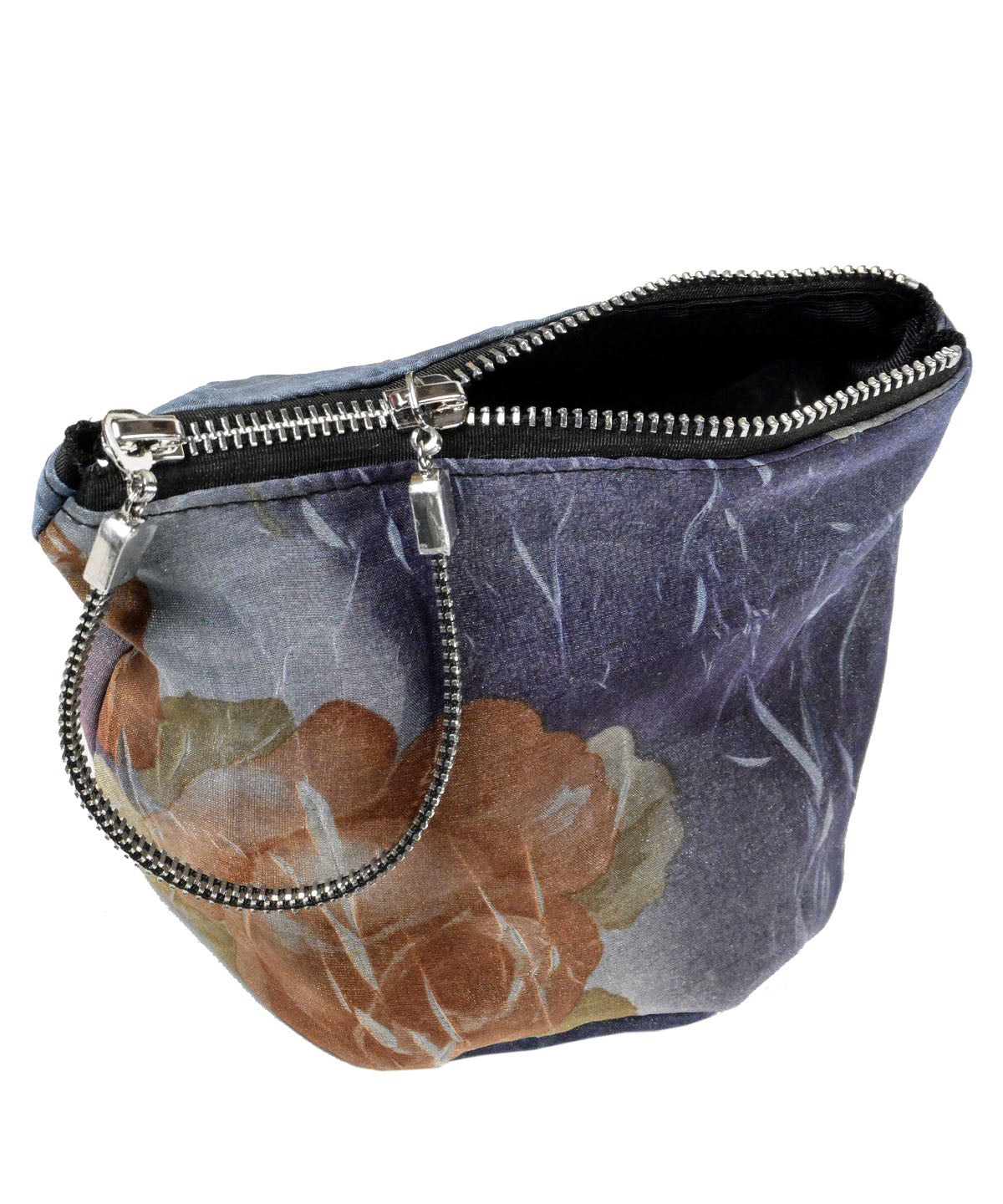 unzipped Coastal Garden in Sea Lavender Ibiza handbag handmade in the USA by Pandemonium Seattle