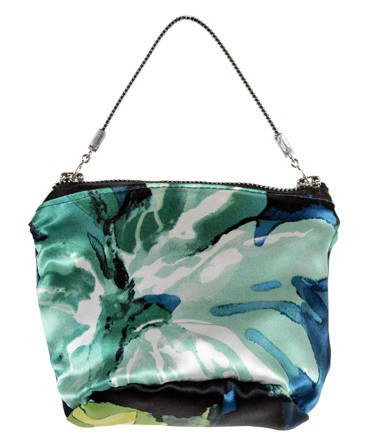 reverse side of Fiesta Silk in Calypso Ibiza Bag handmade in the USA by Pandemonium Seattle