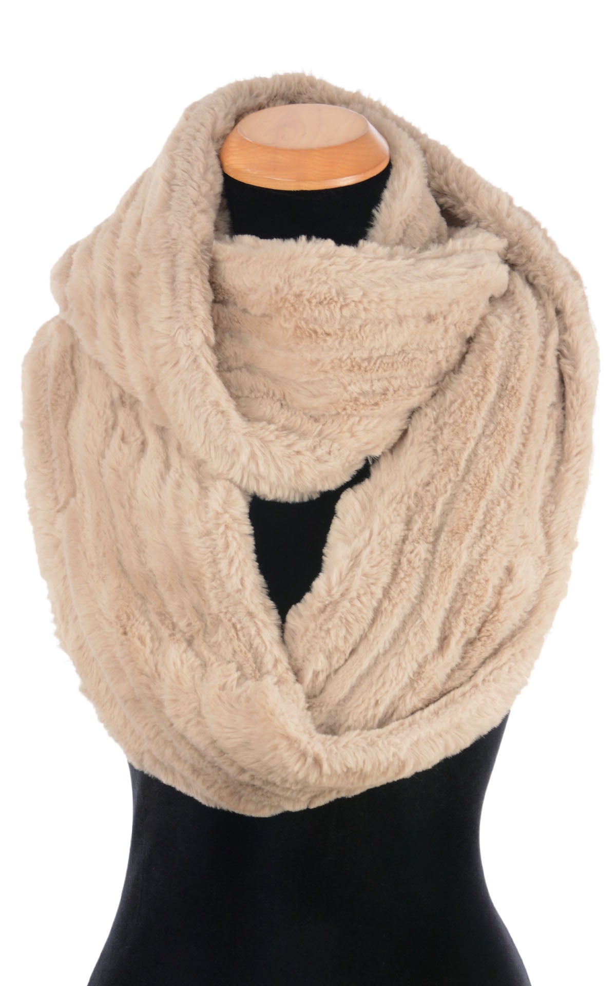 Infinity Scarf | Cirrus Faux Fur in Shadow | Handmade in Seattle, WA USA | By Pandemonium Seattle