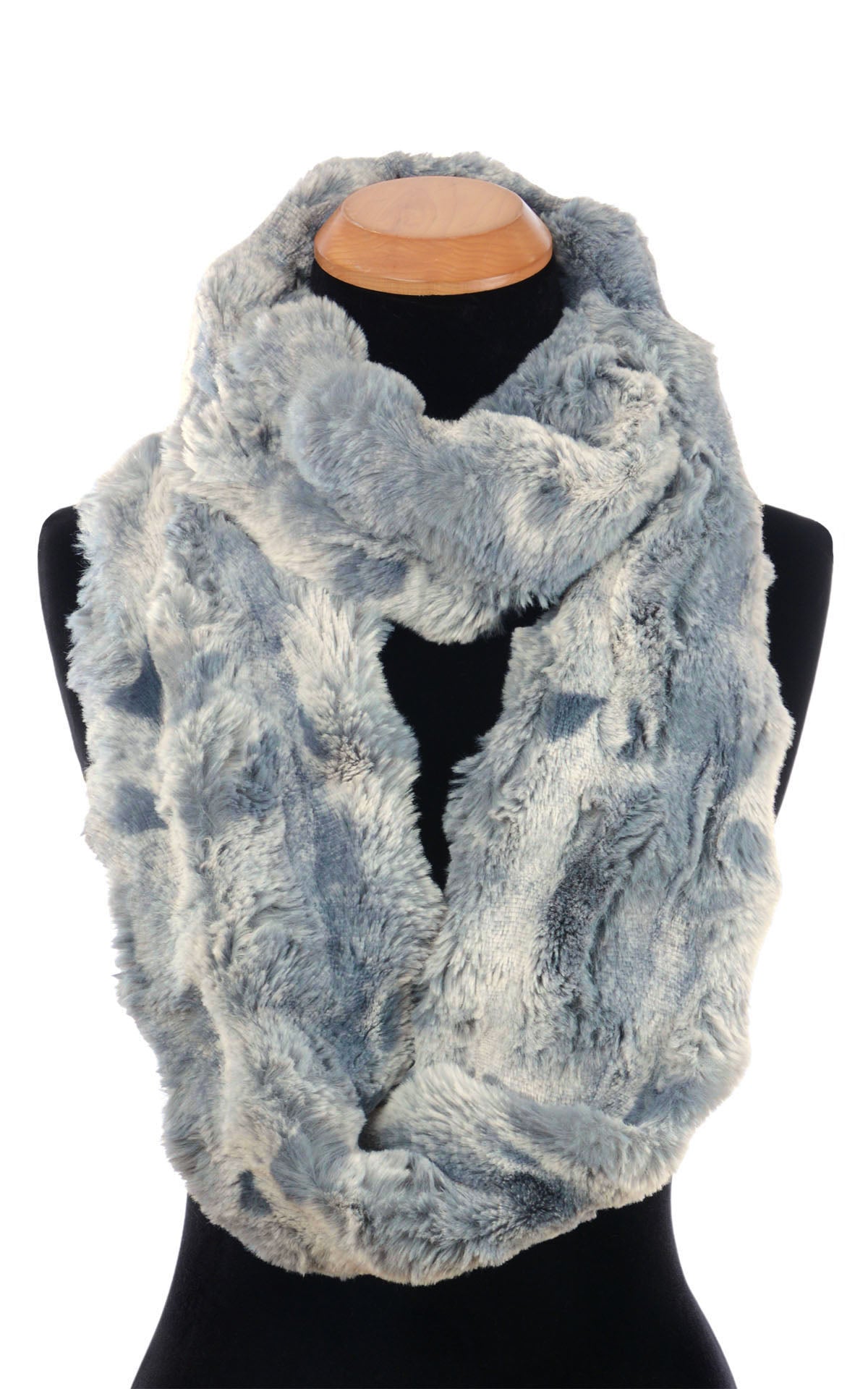 Infinity Scarf | Cloud Walk Blue Mist Faux Fur | Handmade in Seattle WA | Pandemonium Seattle