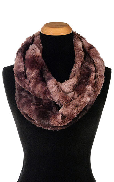 Infinity Scarf | Thistle Pink Faux Fur | Handmade in Seattle WA by Pandemonium Millinery