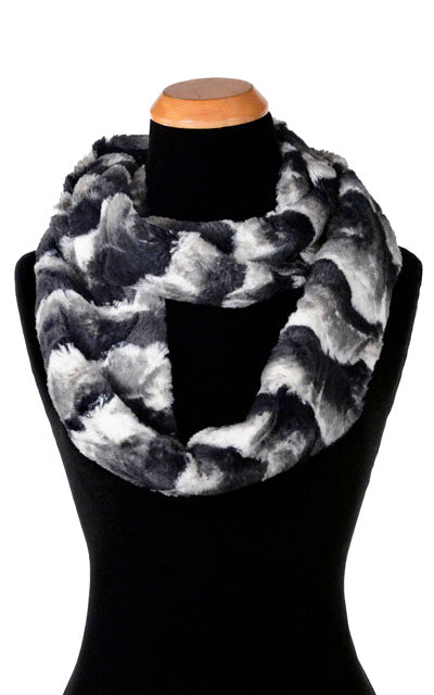 Ocean Mist faux fur Infinity Scarf handmade in the USA by Pandemonium Seattle