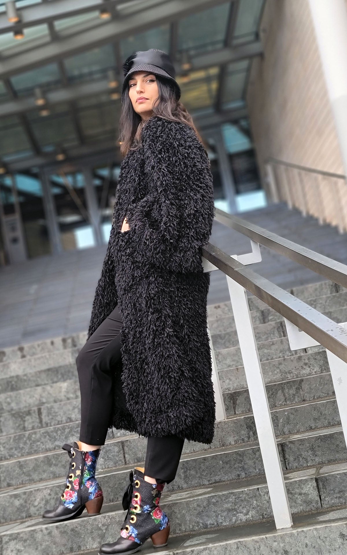 Kimono Duster | Black Swan Faux Fur | Handmade in the USA by Pandemonium Seattle