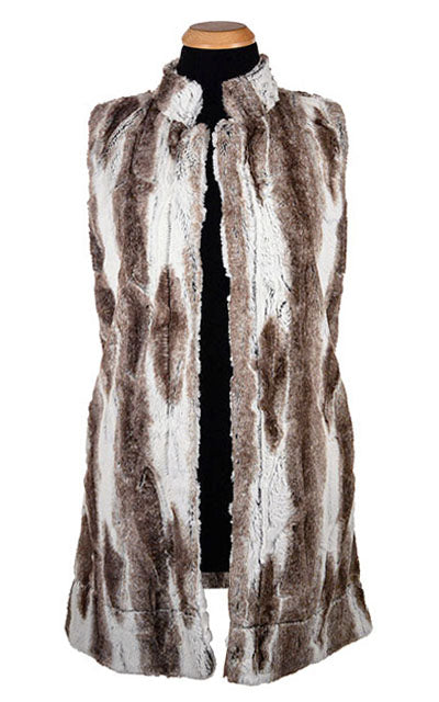 Mandarin Vest in Birch Faux Fur handmade USA by Pandemonium Seattle