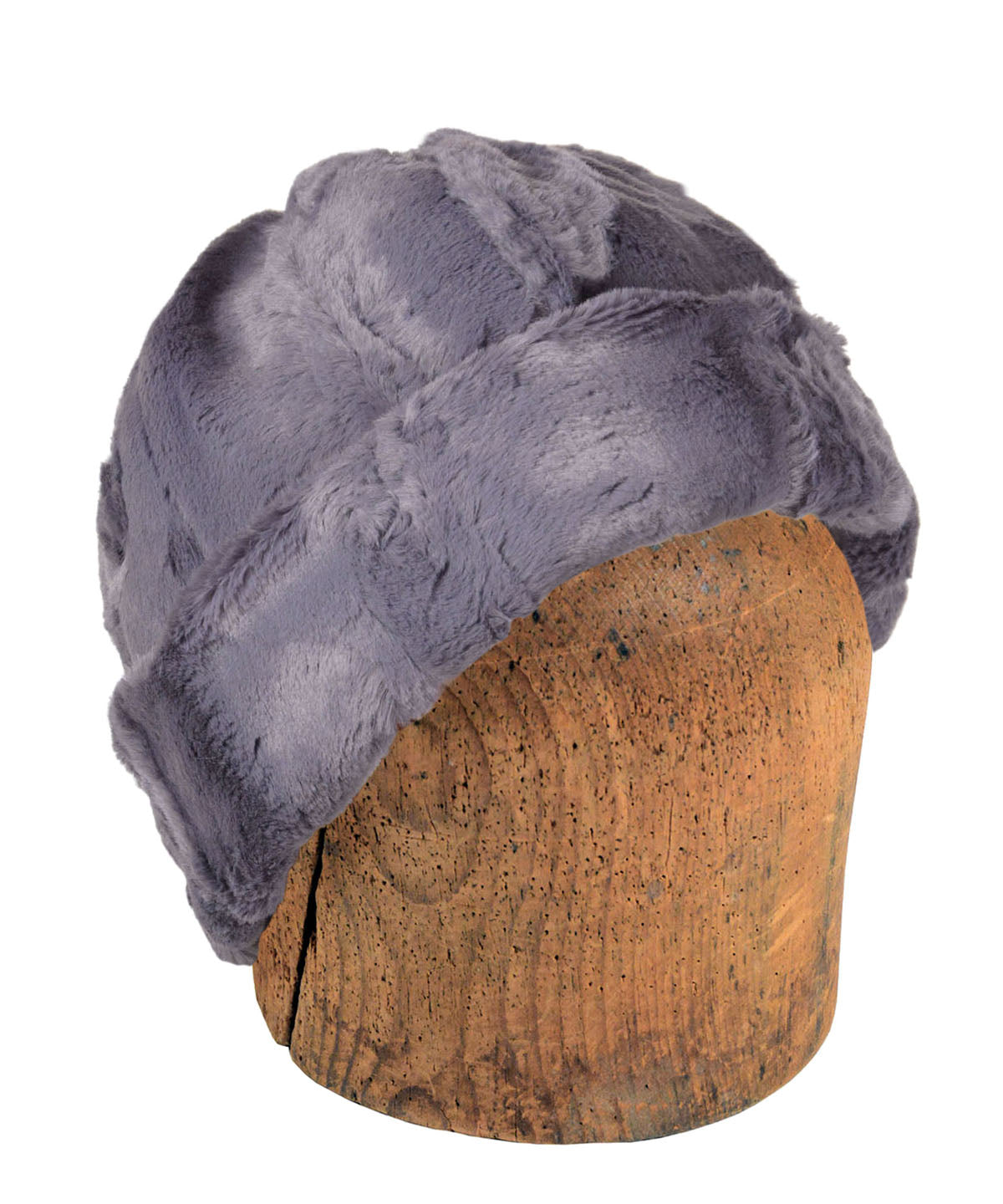 Men's Beanie Hat | Cuddly Faux Fur in Cool Gray | Handmade in Seattle WA by Pandemonium Millinery USA