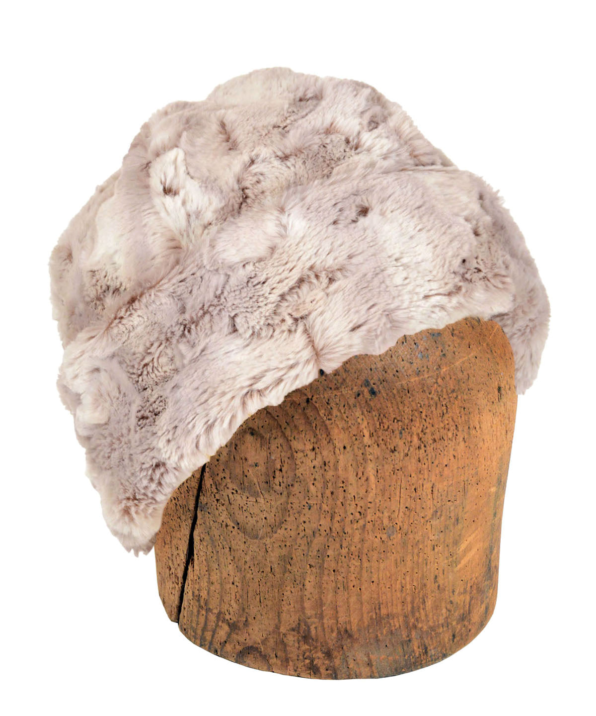 Men's Beanie Hat | Luxury Faux Fur in Café Au Lait | Handmade in Seattle WA by Pandemonium Millinery USA