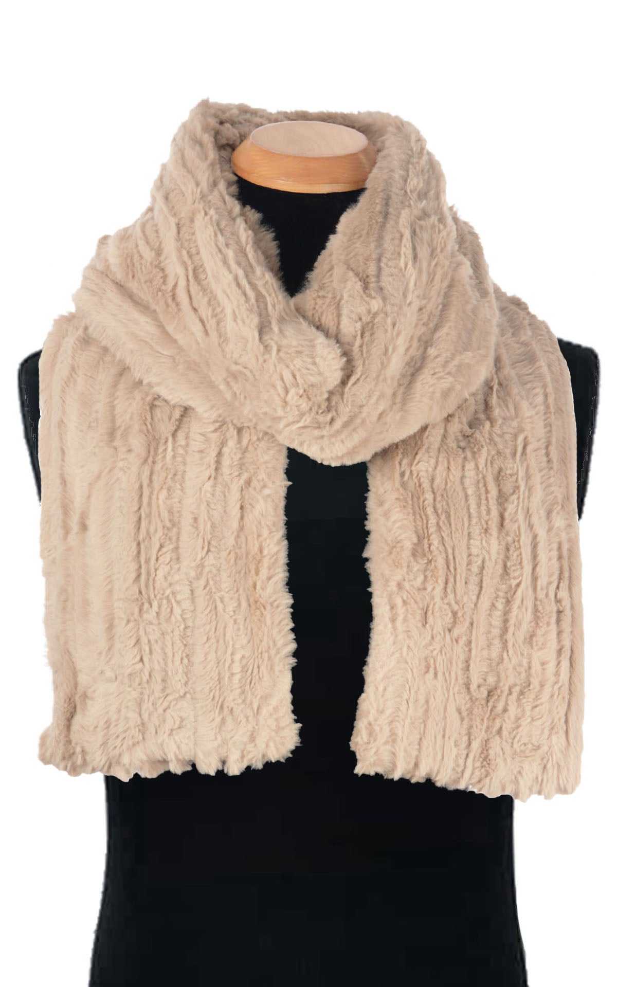 Men&#39;s Classic Standard Scarf | Cirrus Faux Fur in Honey | Handmade in Seattle WA USA | By Pandemonium  MIllinery