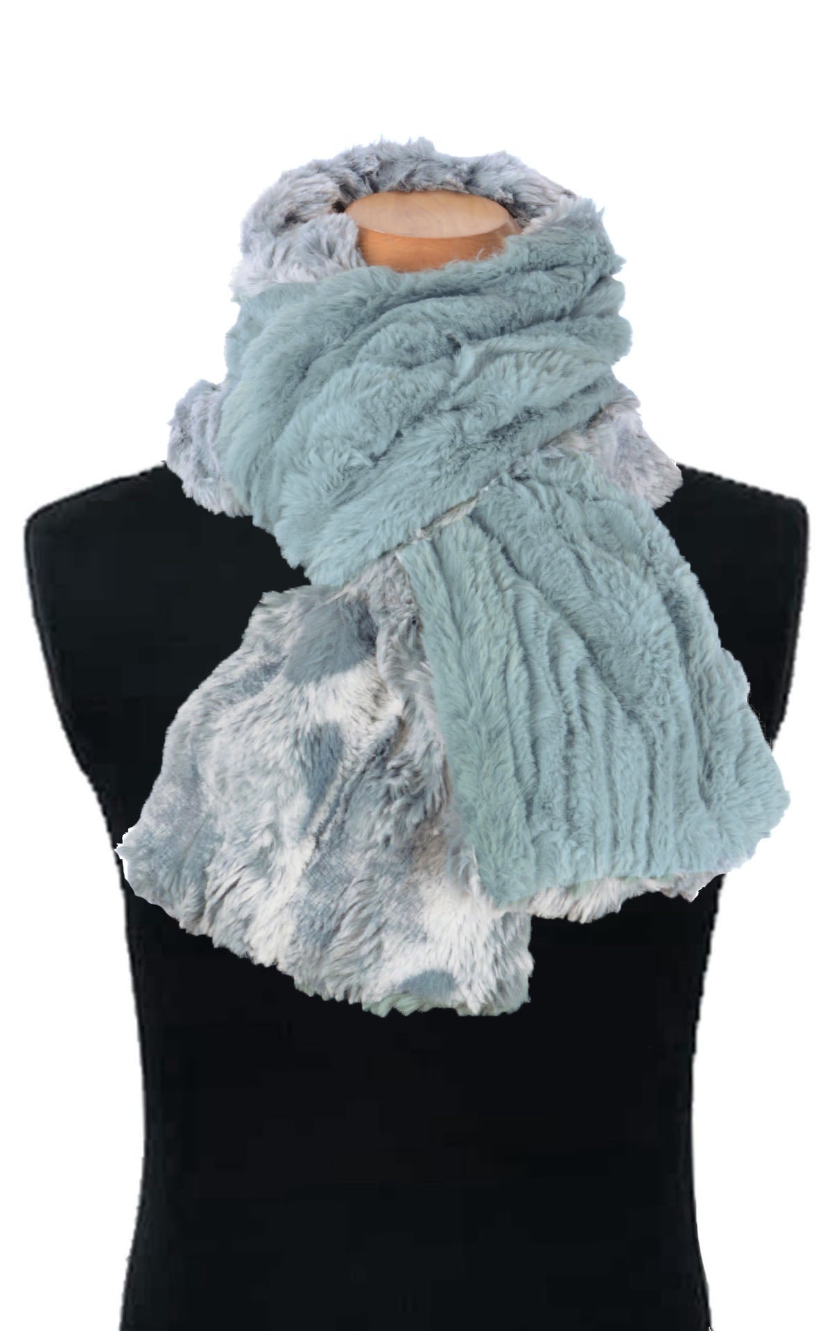 Men's Classic Two-tone Scarf in Cloudwalk and Cirrus Blue Mist | Handmade Seattle, WA USA | Pandemonium Millinery