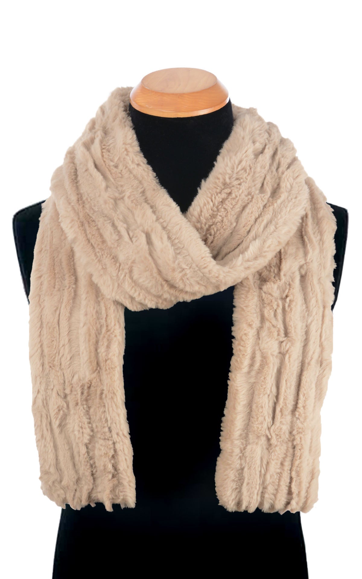 Men&#39;s Skinny Scarf | Cirrus Honey Faux Fur | Handmade By Pandemonium | Seattle WA USA