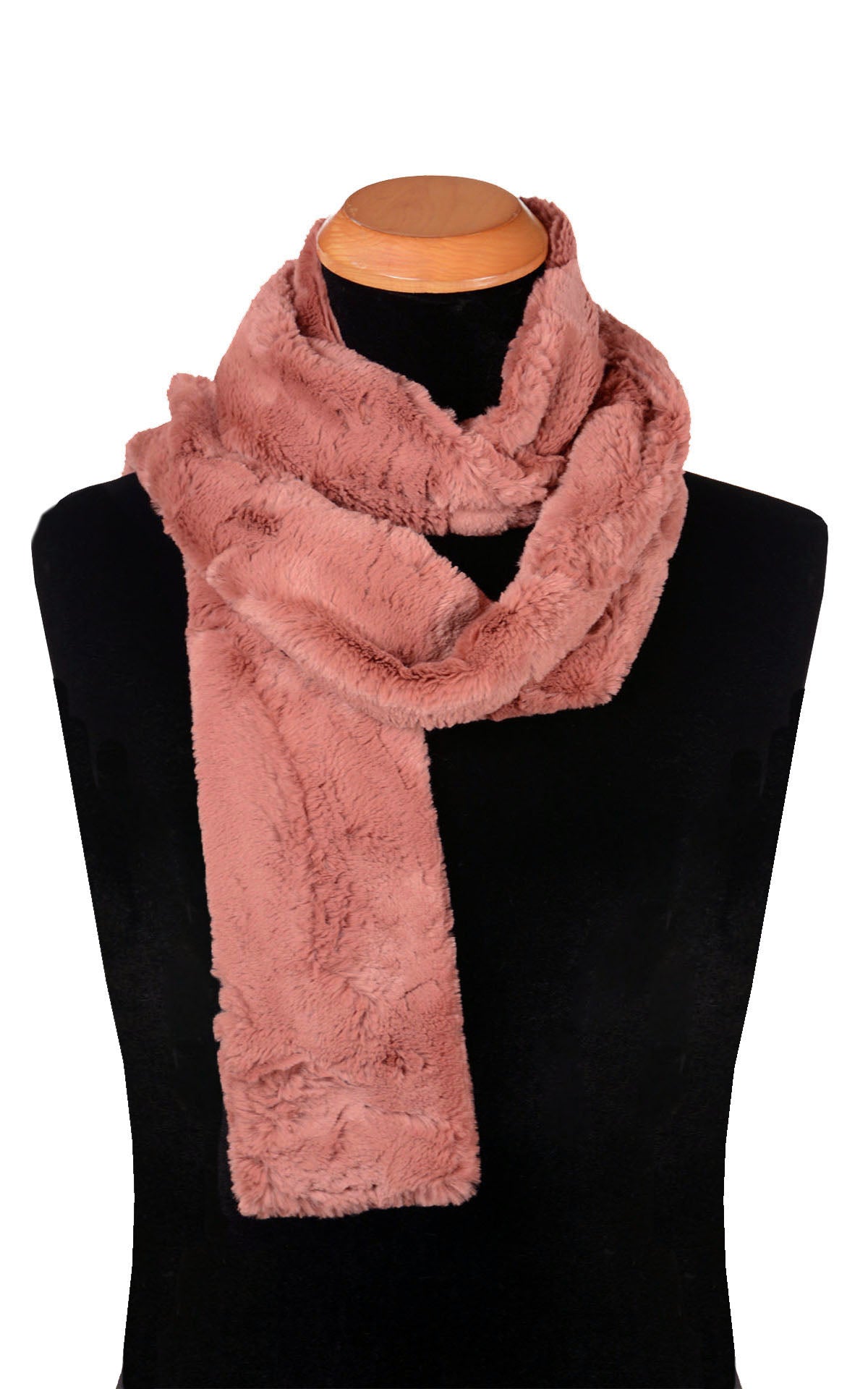 Men's Skinny Scarf in Cuddly Faux Fur in Copper River | Handmade in Seattle WA | Pandemonium Millinery