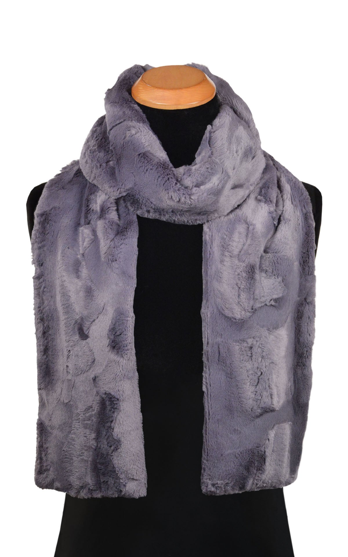 Men&#39;s Classic Scarf / Shown in Cuddly Faux Fur in Cool Gray | By Pandemonium Seattle |Handmade in Seattle Wa