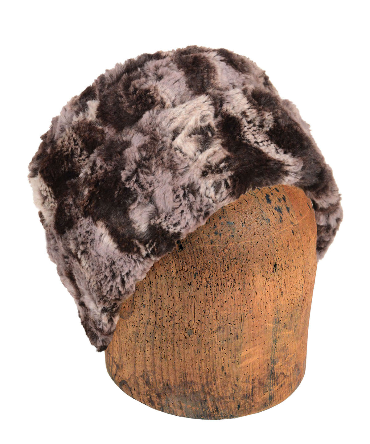 Men&#39;s Cuffed Pillbox | Luxury Faux Fur in Mocha | Handmade in Seattle WA by Pandemonium Millinery USA