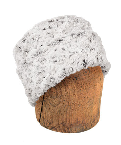 Men's Cuffed Pillbox | Rosebud Faux Fur in Black | Handmade in Seattle WA by Pandemonium Millinery USA