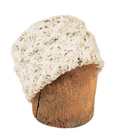 Men's Cuffed Pillbox | Rosebud Faux Fur in Brown | Handmade in Seattle WA by Pandemonium Millinery USA
