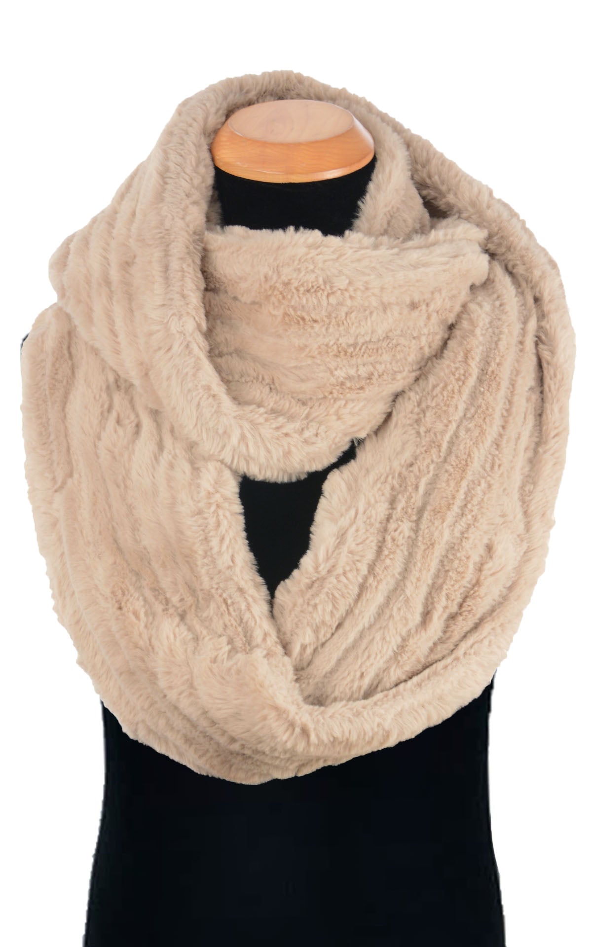 Men's Infinity Scarf | Cirrus Faux Fur In Honey | Looped Twice | Handmade in Seattle, WA, USA | By Pandemonium
