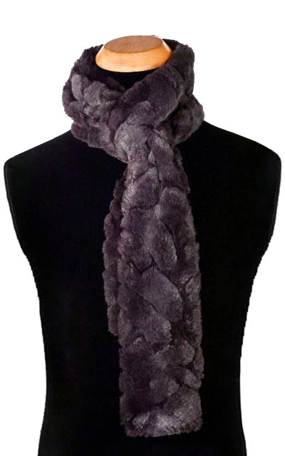 Men&#39;s Classic Scarf - Luxury Faux Fur in Aubergine Dream - Sold Out!