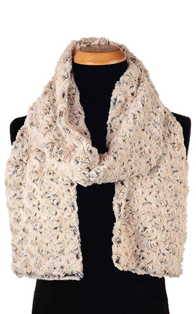 Men's Standard Scarf | Rosebud Faux Fur in Brown | handmade in Seattle WA USA by Pandemonium Millinery