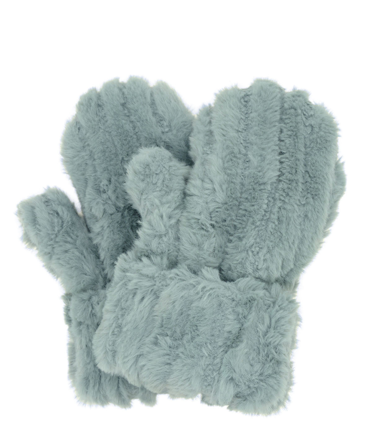 Mittens | Cirrus Faux Fur in Blue Mist | Handmade in Seattle, WA | Pandemonium Seattle