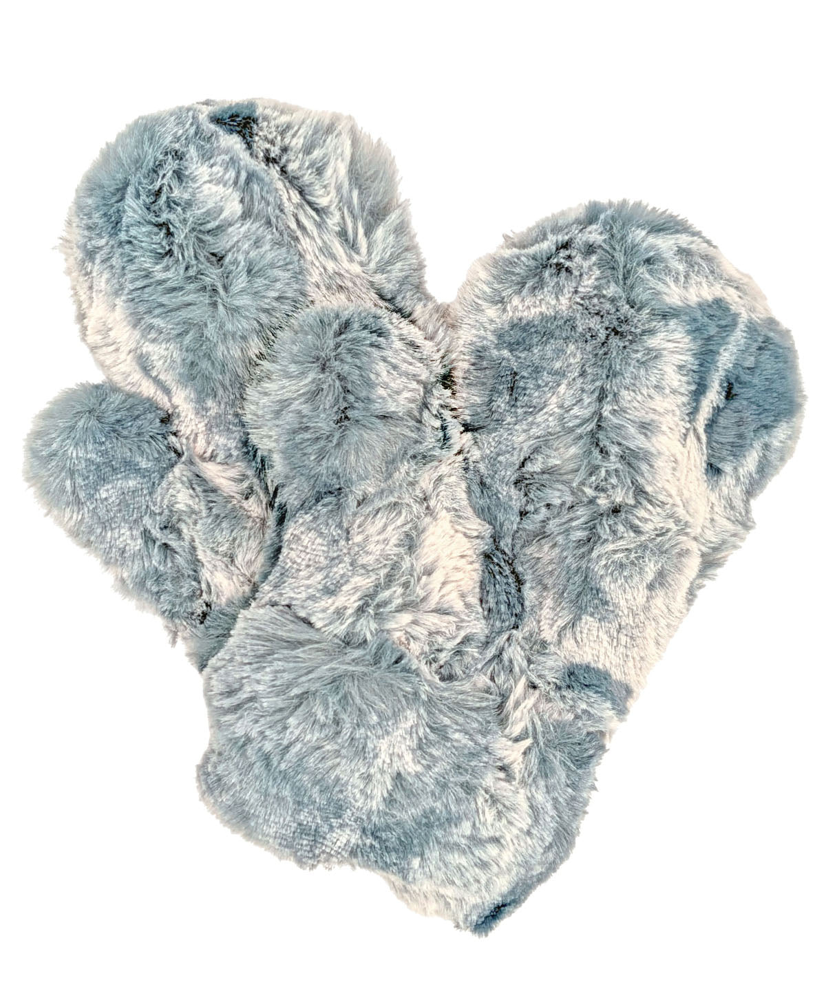 Women's Mittens | Cloudwalk Faux Fur  in Blue Mist | Handmade in Seattle WA | By Pandemonium Seattle