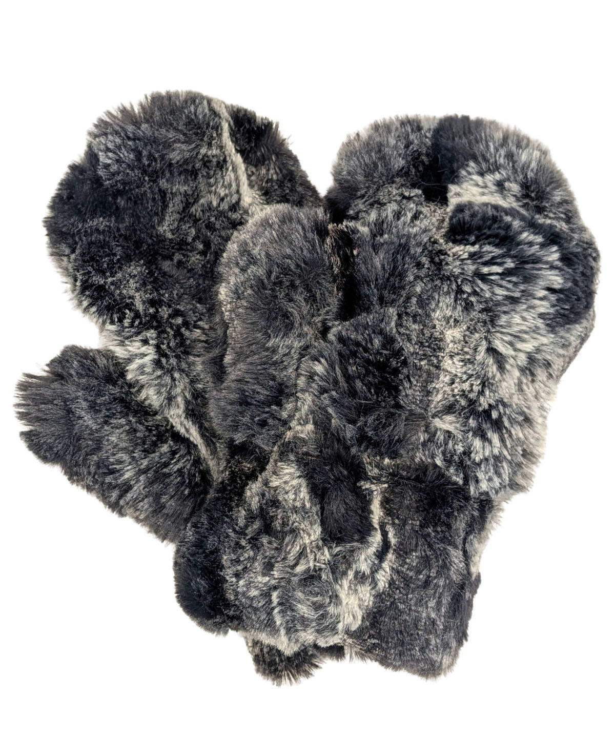 Women&#39;s Mittens | Cloudwalk Faux Fur  In Shadow| Handmade in Seattle WA | By Pandemonium Seattle