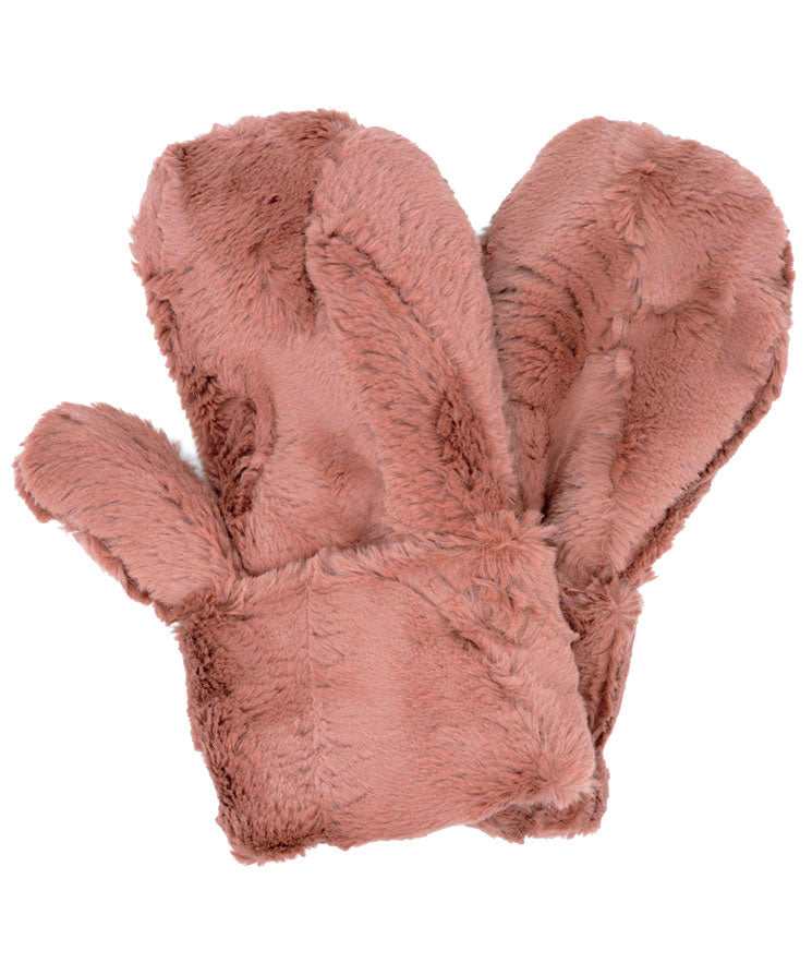 Mittens in Cuddly Faux  Fur in Copper River by Pandemonium Seattle.