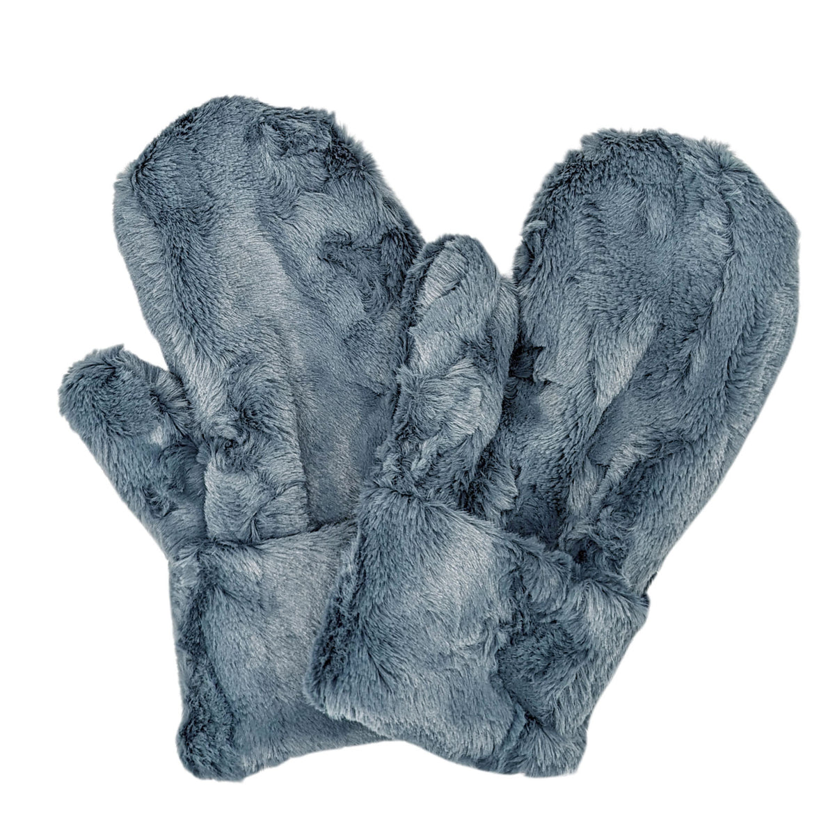 Mittens | Cuddly Slate Faux Fur | Handmade USA by Pandemonium Seattle