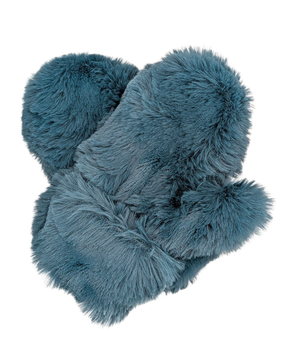 Mittens shown in Enchanted Dreams Faux Fur Bluebell. Handsewn in 