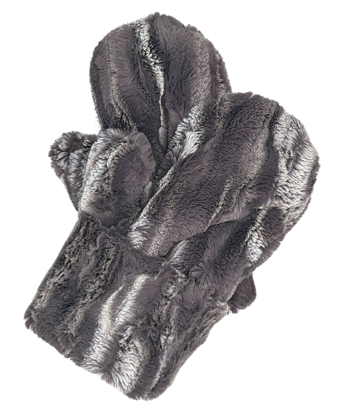 Men's Mittens | Luxury Faux Fur Marble Dune in Black | Handmade in the USA by Pandemonium Seattle