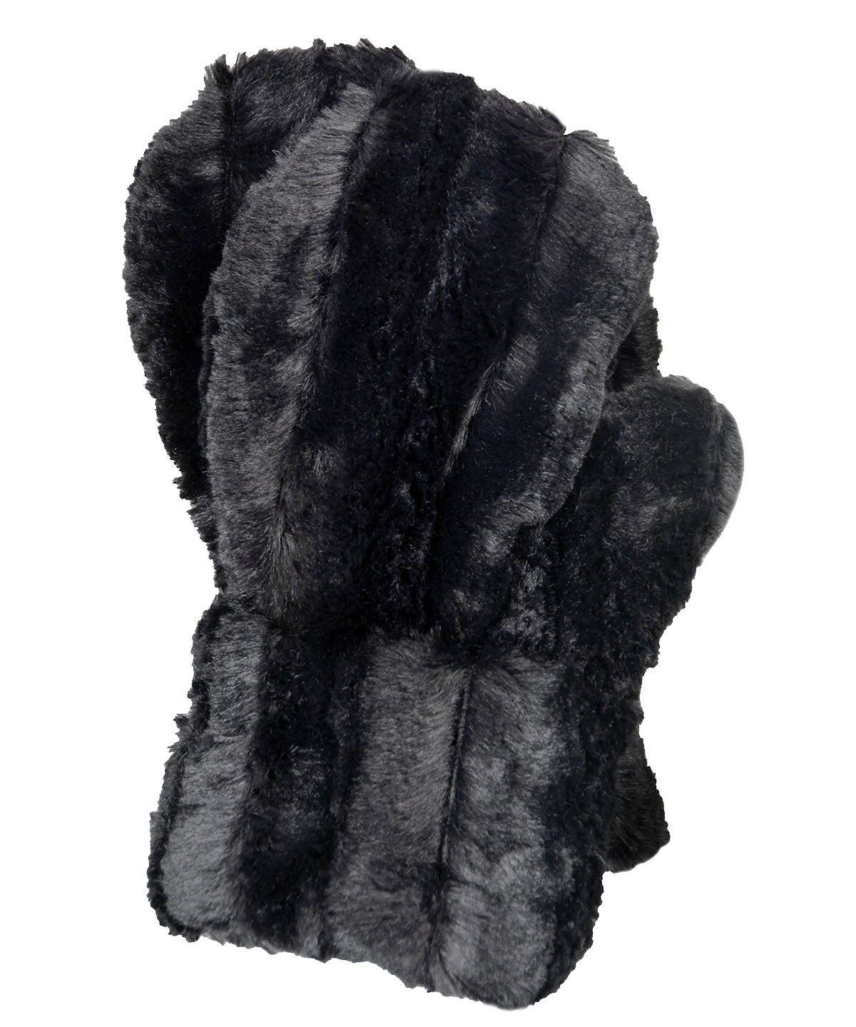Mittens - Minky Faux Fur Minky in Black Accessories Pandemonium Millinery