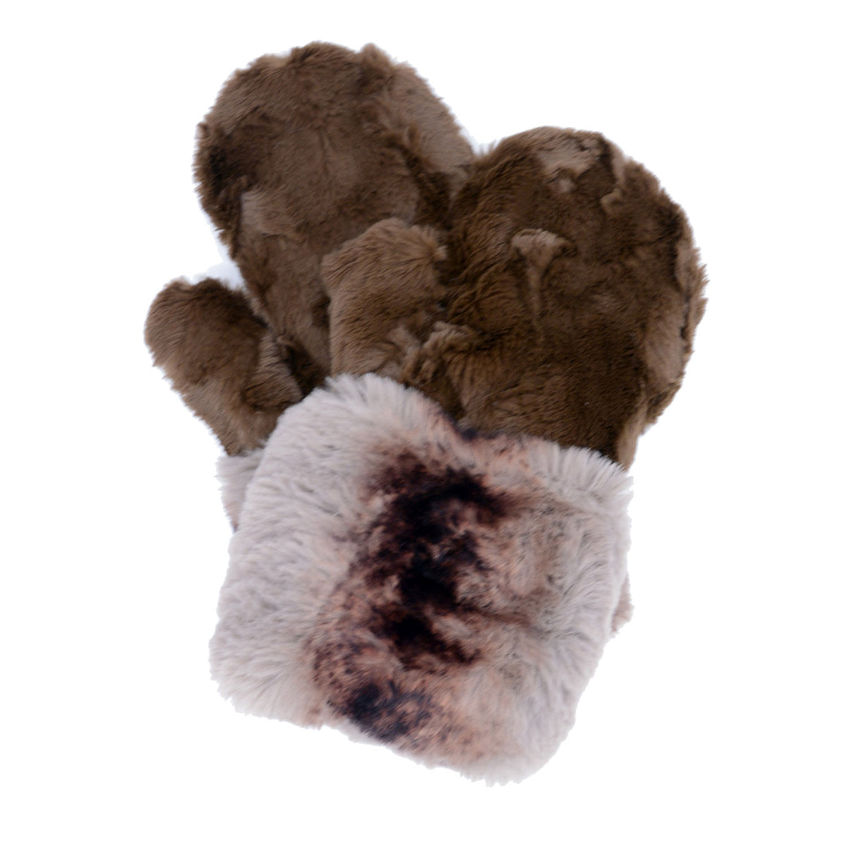 Ear Neck Cozy Narrow and Mittens | Taupeful  Royal Opulence Faux Fur | Handmade USA Pandemonium Seattle