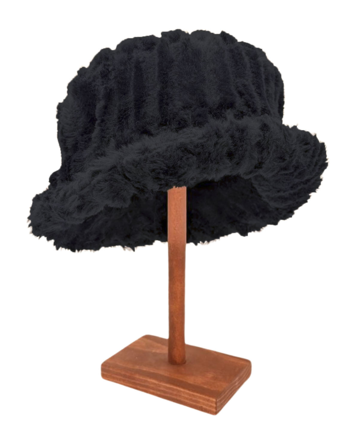 Molly Bucket Style Hat | Cirrus Faux Fur Shadow | Brim Shown Flipped up on Rightside | Handmade in Seattle WA USA | By Pandemonium Millinery