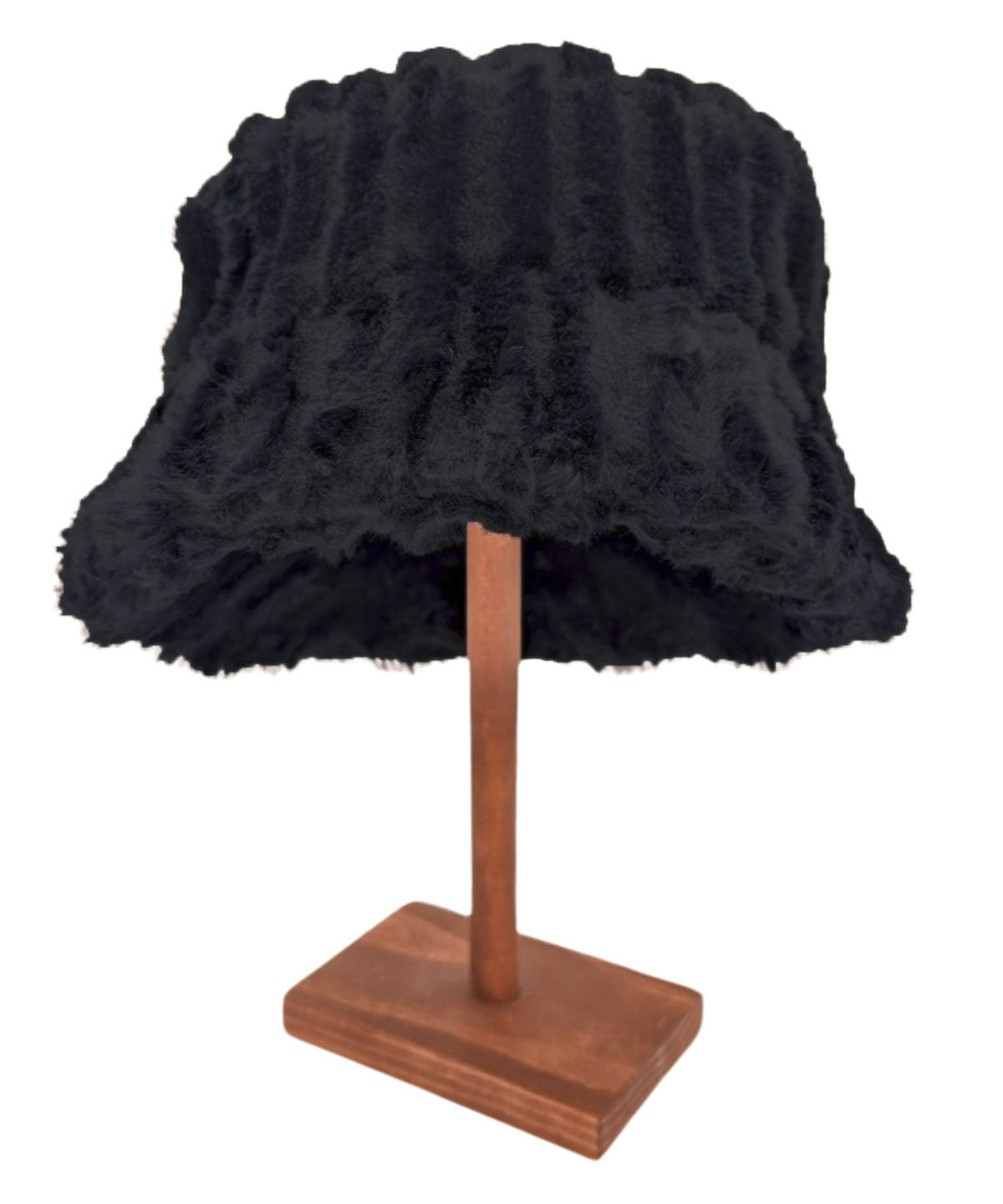 Molly Bucket Style Hat | Cirrus Faux Fur Shadow | Brim Shown Flipped up on Rightside | Handmade in Seattle WA USA | By Pandemonium Millinery