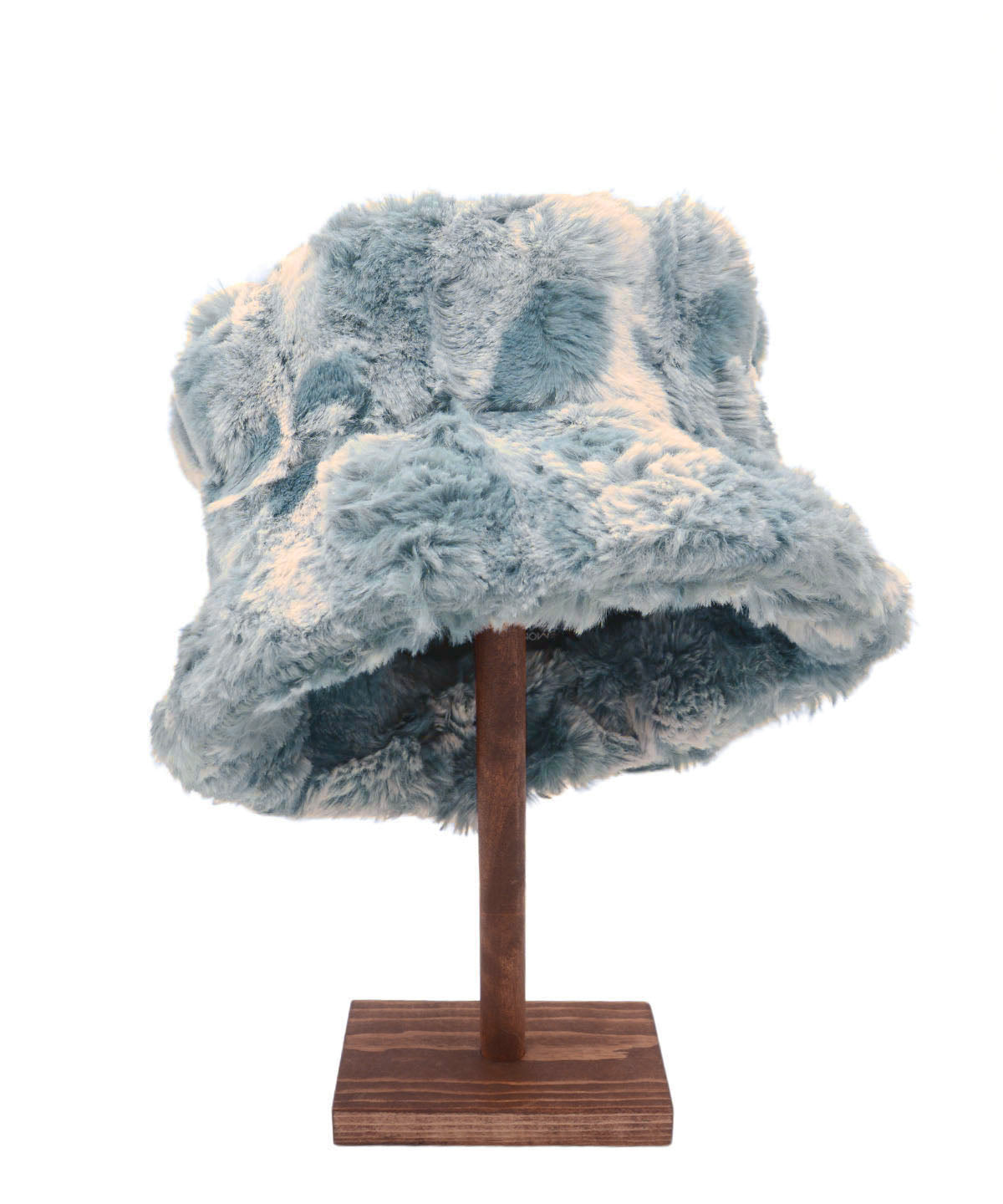 Molly Hat Front View | Cloudwalk Faux Fur in Blue Mist | Handmade in Seattle, WA USA | By Pandemonium Seattle