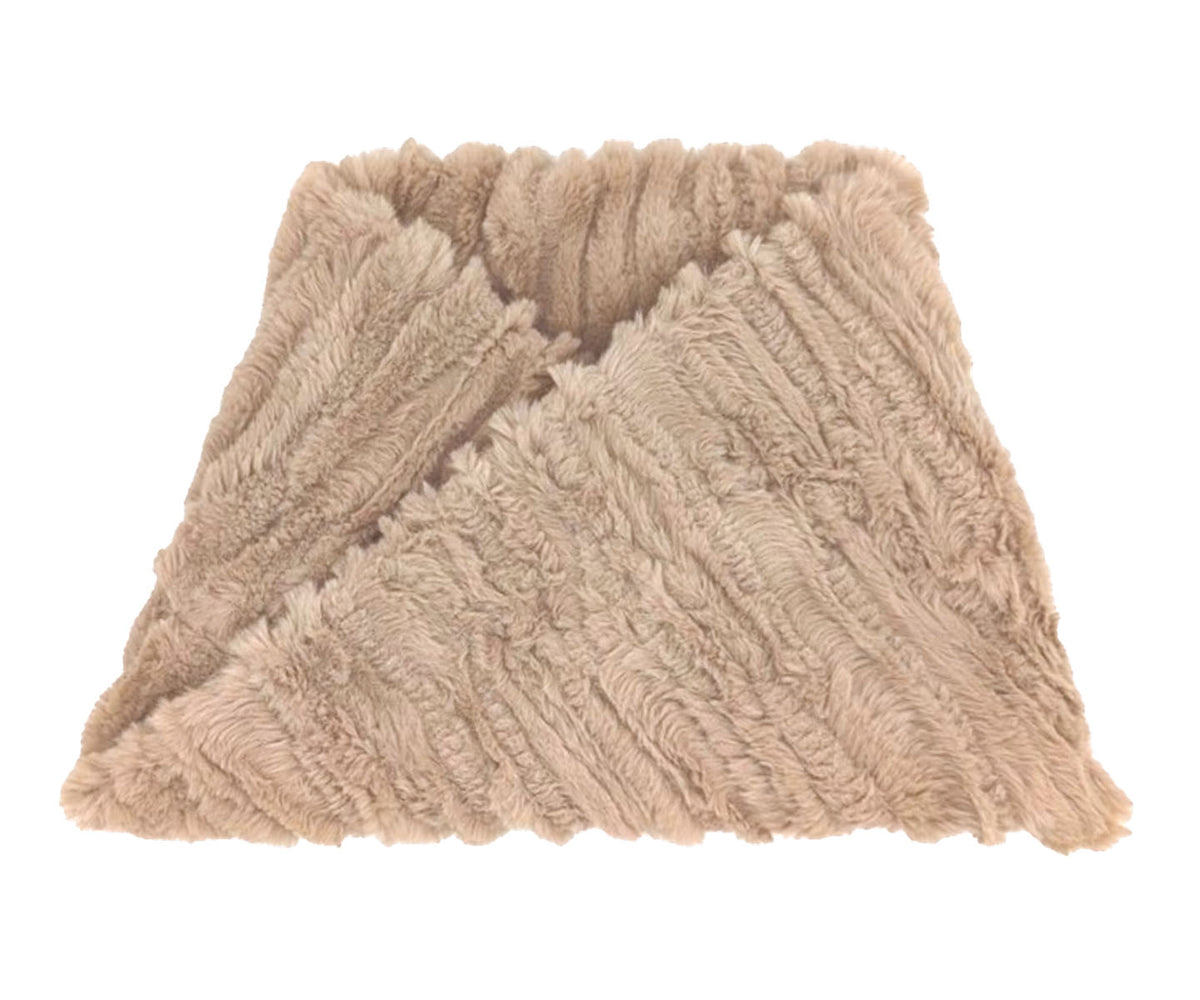 Men&#39;s Neck Warmer Cirrus Faux Fur in Honey | Handmade in Seattle, WA USA | Pandemonium Millinery