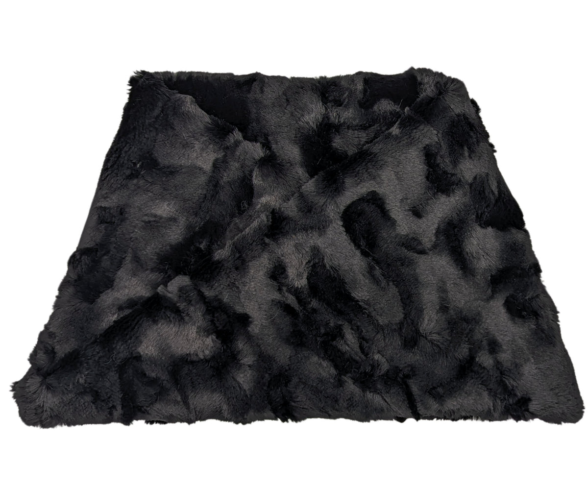 Women's Neck Warmer Cuddly Faux Fur in Black | Pandemonium Millinery | Handmade in Seattle, WA