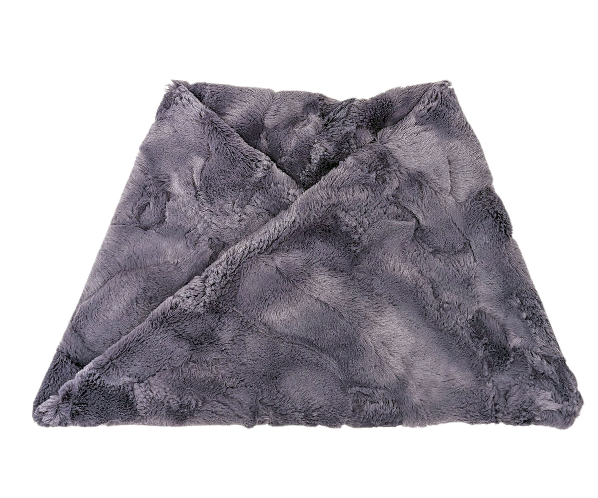 Women's Neck Warmer Cuddly Faux Fur in Cool Gray | Pandemonium Millinery | Handmade in Seattle, WA