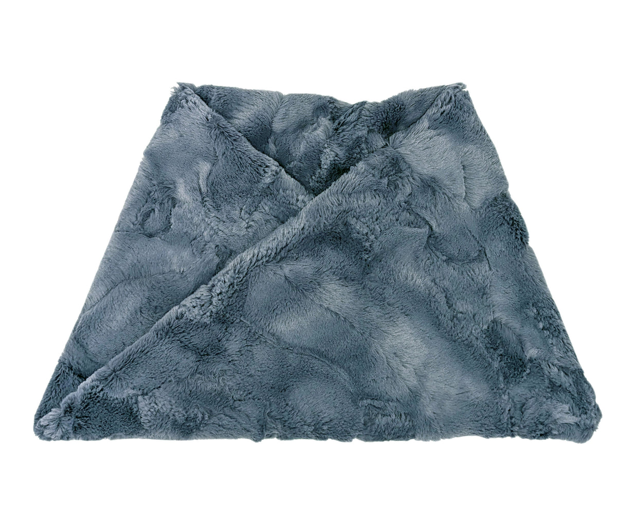 Women's Neck Warmer Cuddly Faux Fur in Slate | Pandemonium Millinery | Handmade in Seattle, WA